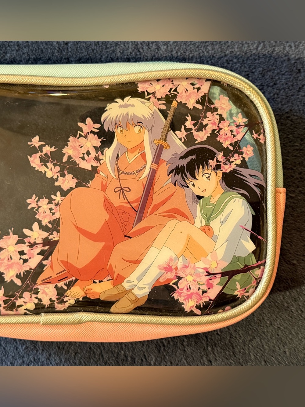 Inuyasha Pink Anime Cosmetic Bag with Clear Top - Picture 2 of 9